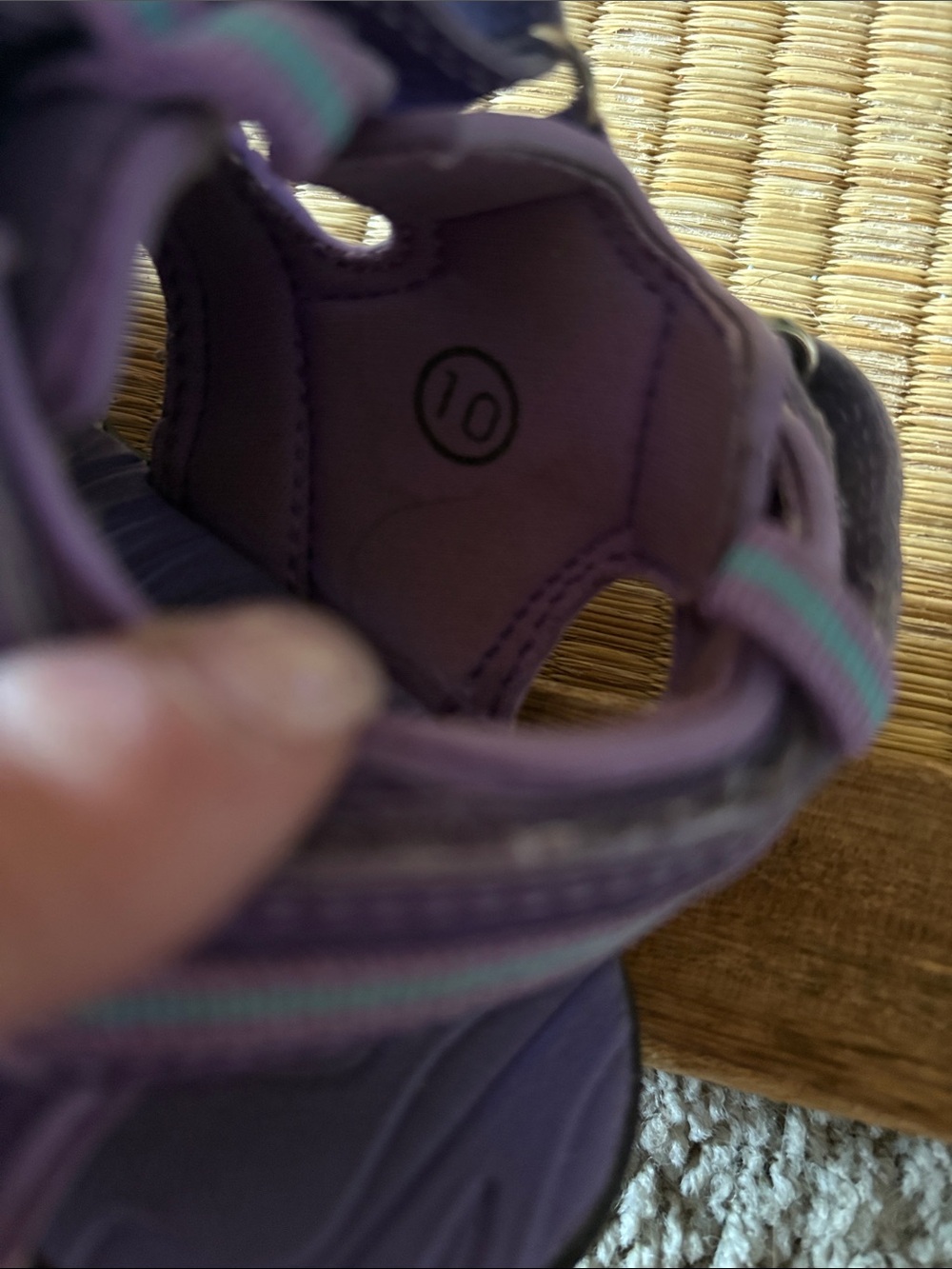 ⭐️ 5/$15 GIRLS: RUSSELL- Purple Closed-Toe Sandals: Size 10T - Picture 7 of 7